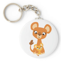 かわいい漫画の母なる雌ライオンと可愛い