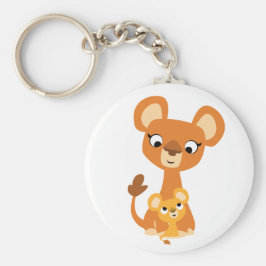 かわいい漫画の母なる雌ライオンと可愛い キーホルダー