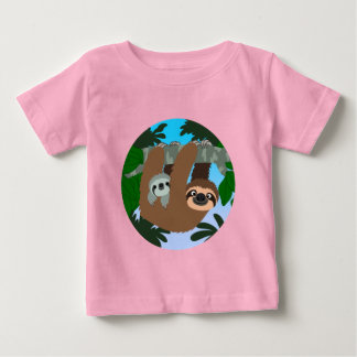 かわいい漫画の母のナマズとベビー ベビーTシャツ