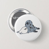 かわいい漫画の母シールおよび子犬ボタンのバッジ 缶バッジ (正面&裏面)