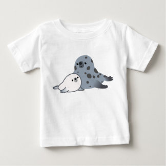 かわいい漫画の母シールとアップベビーTシャツ ベビーTシャツ