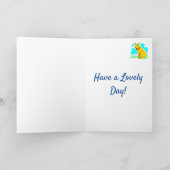 かわいい漫画の毛むくじゃらの犬誕生日 カード (内部)