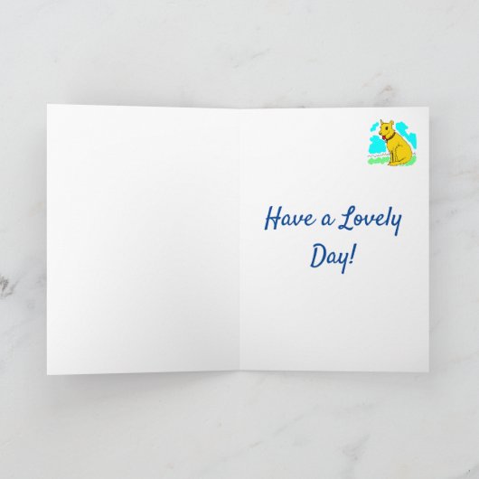 かわいい漫画の毛むくじゃらの犬誕生日 カード (内部)