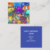 かわいい漫画の水中サンゴ礁海洋生活世界 ノートカード (正面/裏面)