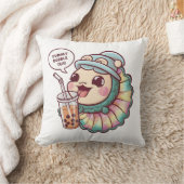 かわいい漫画の水族館の魚：居心地の良い、かわいいVibes クッション (ブランケット)