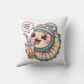 かわいい漫画の水族館の魚：居心地の良い、かわいいVibes クッション (裏面)