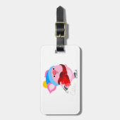 かわいい漫画の氷のスケートで滑る豚の荷物タグ ラゲッジタグ (正面縦)