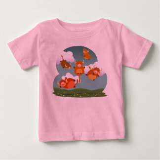 かわいい漫画の浮遊高地はベビーのTシャツを脅かします ベビーTシャツ