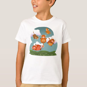 かわいい漫画の浮遊高地は子供のTシャツを脅かします Tシャツ