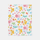 かわいい漫画の海シーシーシーシェル、ヒトデの夏 フリースブランケット (正面)