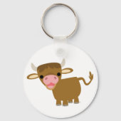 かわいい漫画の牛のキーチェーン キーホルダー (正面)