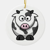 かわいい漫画の牛 セラミックオーナメント (正面)