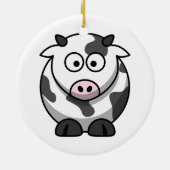 かわいい漫画の牛 セラミックオーナメント (裏面)