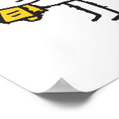 かわいい漫画の牛 ポスター (角)