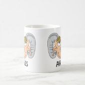 かわいい漫画の牡羊座ラム コーヒーマグカップ (中央)