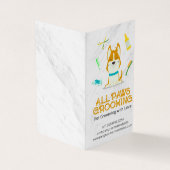 かわいい漫画の犬とグルーミングツール 名刺 (外部)