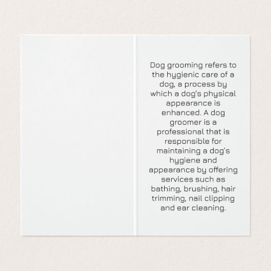 かわいい漫画の犬とグルーミングツール 名刺 (内部フラット)