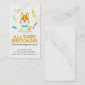 かわいい漫画の犬とグルーミングツール 名刺 (正面/裏面)
