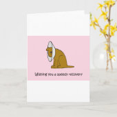 かわいい漫画の犬になる カード (黄色い花)