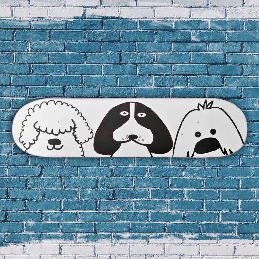 かわいい漫画の犬のよくはしゃぐペットデザイン スケートボード