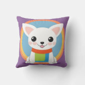 かわいい漫画の犬のイラストレーション クッション (裏面)