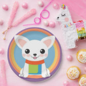かわいい漫画の犬のイラストレーション ペーパープレート (パーティー)