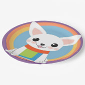 かわいい漫画の犬のイラストレーション ペーパープレート (アングル)