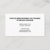 かわいい漫画の犬のイラストレーション – 犬のトレーナー 名刺 (裏面)