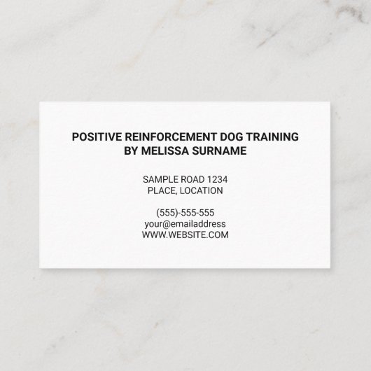 かわいい漫画の犬のイラストレーション – 犬のトレーナー 名刺 (裏面)