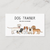かわいい漫画の犬のイラストレーション – 犬のトレーナー 名刺 (正面)