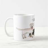 かわいい漫画の犬のイラストレーション – 私は犬を愛する コーヒーマグカップ (左)