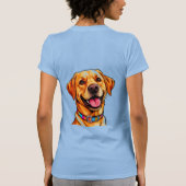 かわいい漫画の犬のイラストレーション Tシャツ (裏面)