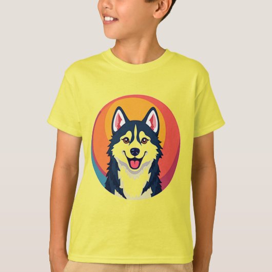 かわいい漫画の犬のイラストレーション Tシャツ (正面)