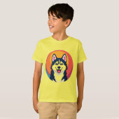 かわいい漫画の犬のイラストレーション Tシャツ (正面フル)
