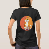 かわいい漫画の犬のイラストレーション Tシャツ (裏面)