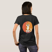 かわいい漫画の犬のイラストレーション Tシャツ (裏面フル)