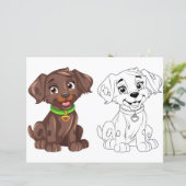 かわいい漫画の犬のカラーリングページ (スタンド正面)