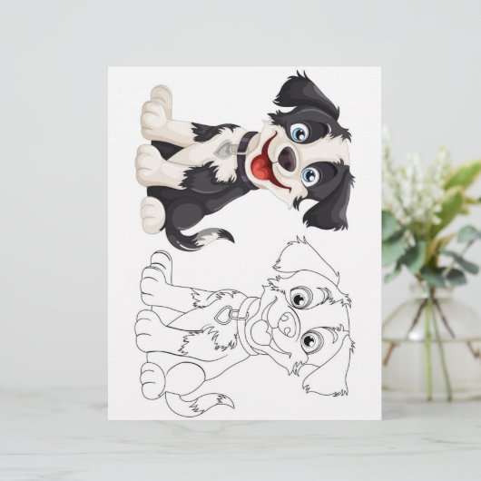 かわいい漫画の犬のカラーリングページ (スタンド正面)