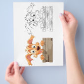 かわいい漫画の犬のカラーリングページ チラシ (手)