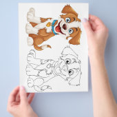 かわいい漫画の犬のカラーリングページ チラシ (手)