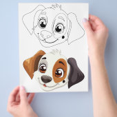 かわいい漫画の犬のカラーリングページ チラシ (手)