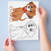 かわいい漫画の犬のカラーリングページ チラシ (手)