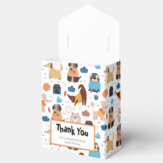 かわいい漫画の犬のテーマ誕生日パーティー フェイバーボックス (オープン)