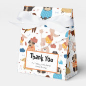 かわいい漫画の犬のテーマ誕生日パーティー フェイバーボックス (正面サイド)