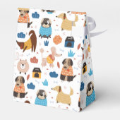 かわいい漫画の犬のテーマ誕生日パーティー フェイバーボックス (裏面サイド)