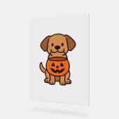 かわいい漫画の犬のトリックまたは治療クラシックのTシャツ アクリルサイン (傾斜)