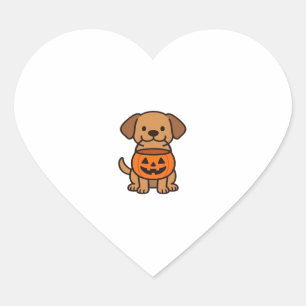 かわいい漫画の犬のトリックまたは治療クラシックのTシャツ ハートシール
