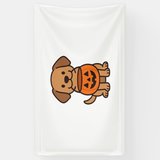 かわいい漫画の犬のトリックまたは治療クラシックのTシャツ 横断幕 (縦)