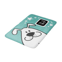 かわいい漫画の犬のモノグラム バスマット