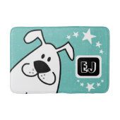 かわいい漫画の犬のモノグラム バスマット (正面)